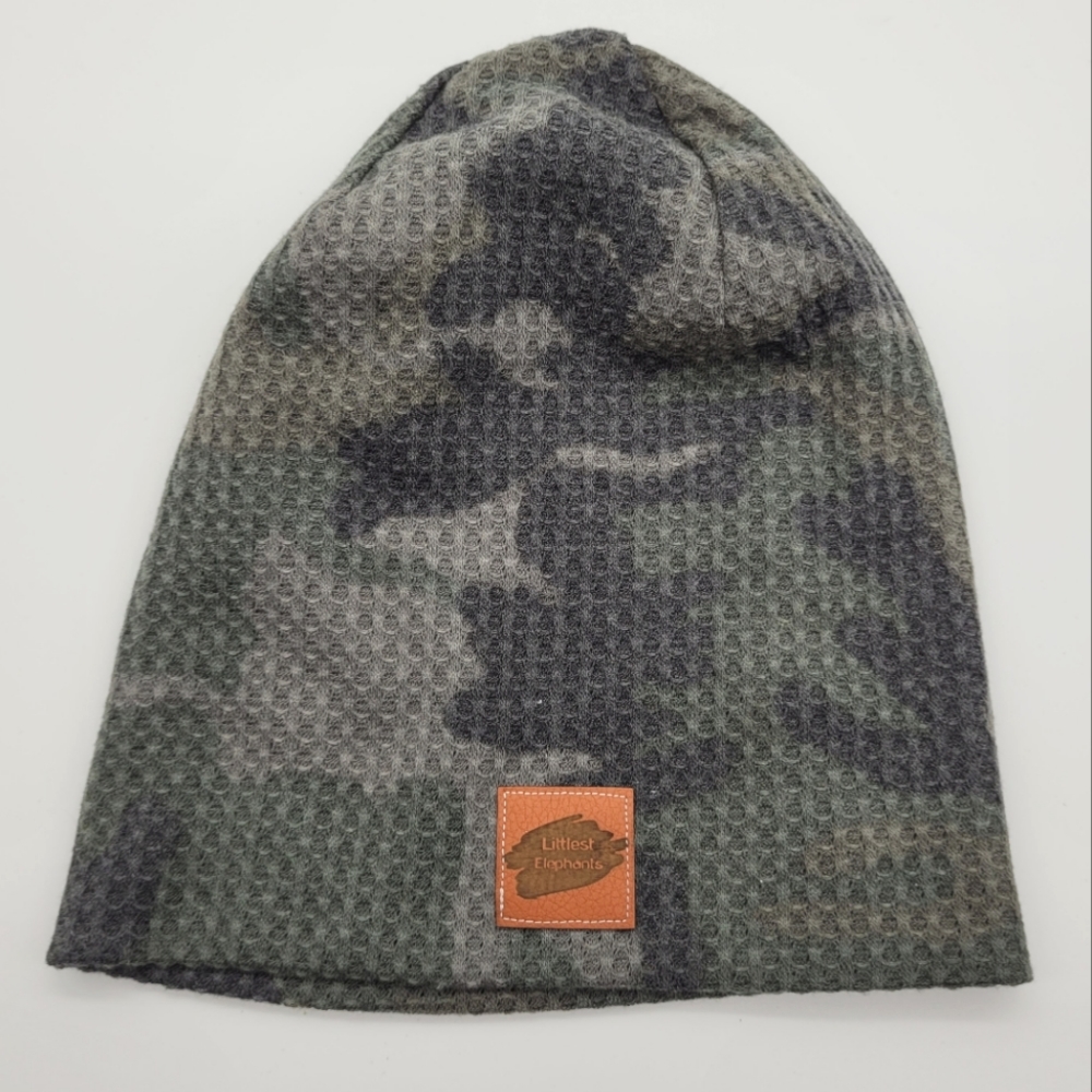 LITTLEST ELEPHANTS | camo camouflage waffle knit lightweight beanie toque hat